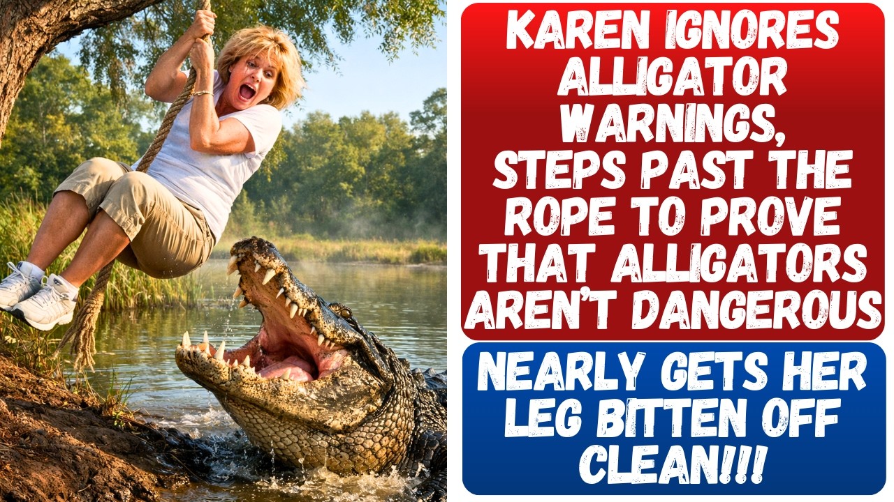 KAREN WALKS WITH A PERMANENT LIMP AFTER SHE TRIED PROVING THAT ALLIGATORS AREN'T DANGEROUS AT ALL!!!
