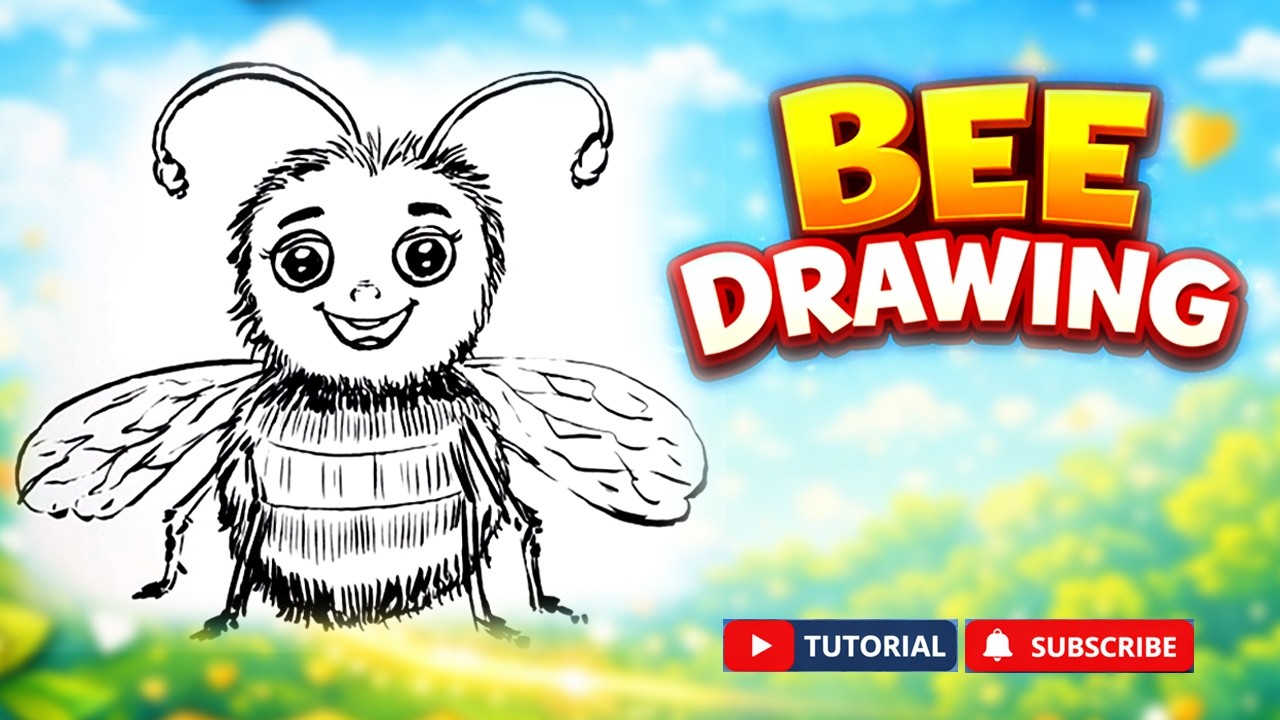 Bee Drawing Step by Step | आसान मधुमक्खी ड्राइंग |