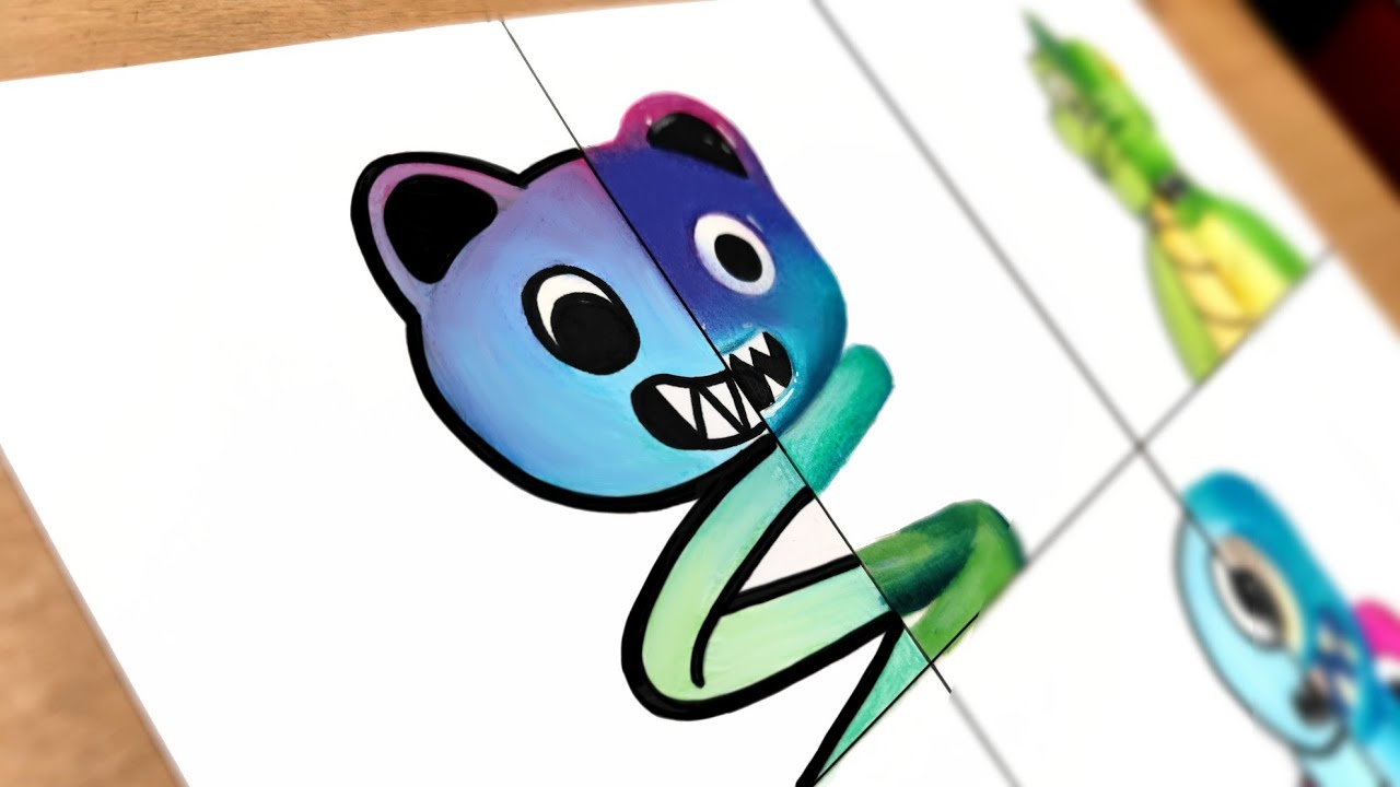 Drawing New Monsters Cartoon vs Realistic / Garten Of Banban 3