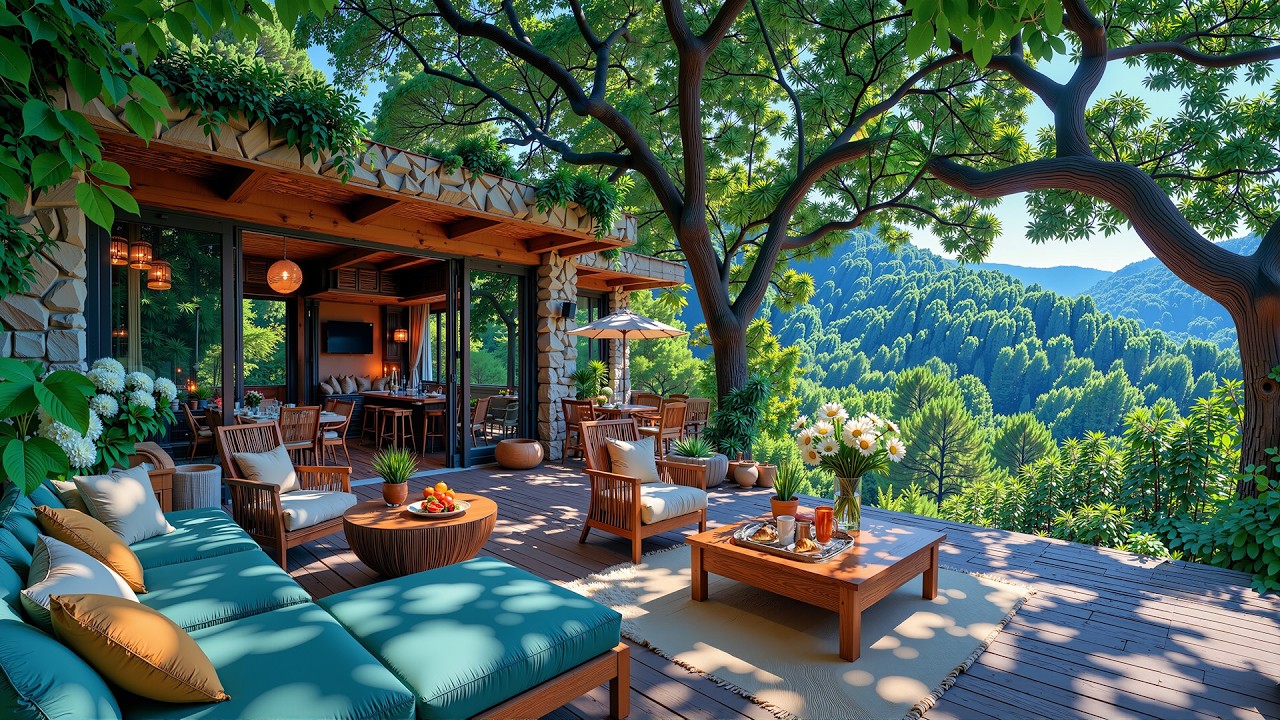Morning Jazz Cabin In The Forest | Morning Breeze, Forest Serenity & Calm Jazz for Chill, Focus