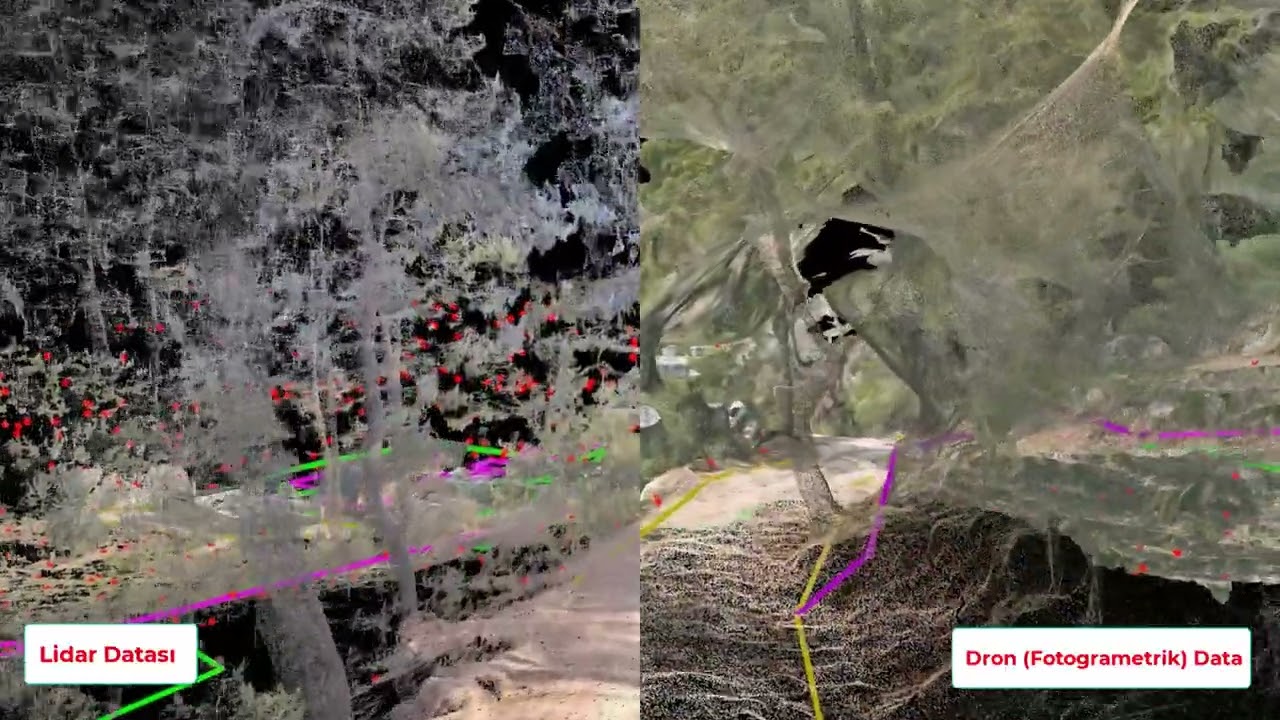 Ormanlık  Alanlar da  Lidar ve Dron sistemi kullanılarak İmar Harita Üretimi,Peysaj,Mimarlık,Kot