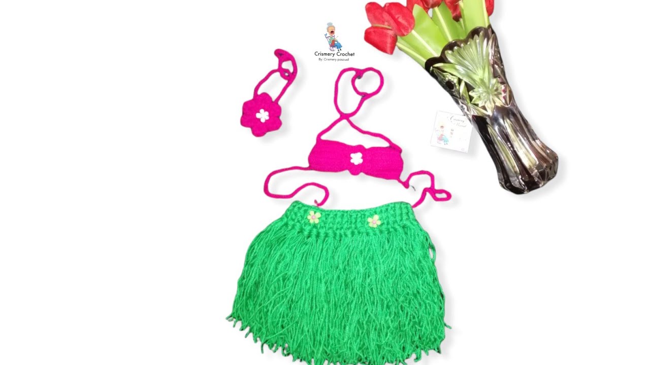Como hacer falda para niña de 0 a 3 meses a crochet fácil. Set para fotos