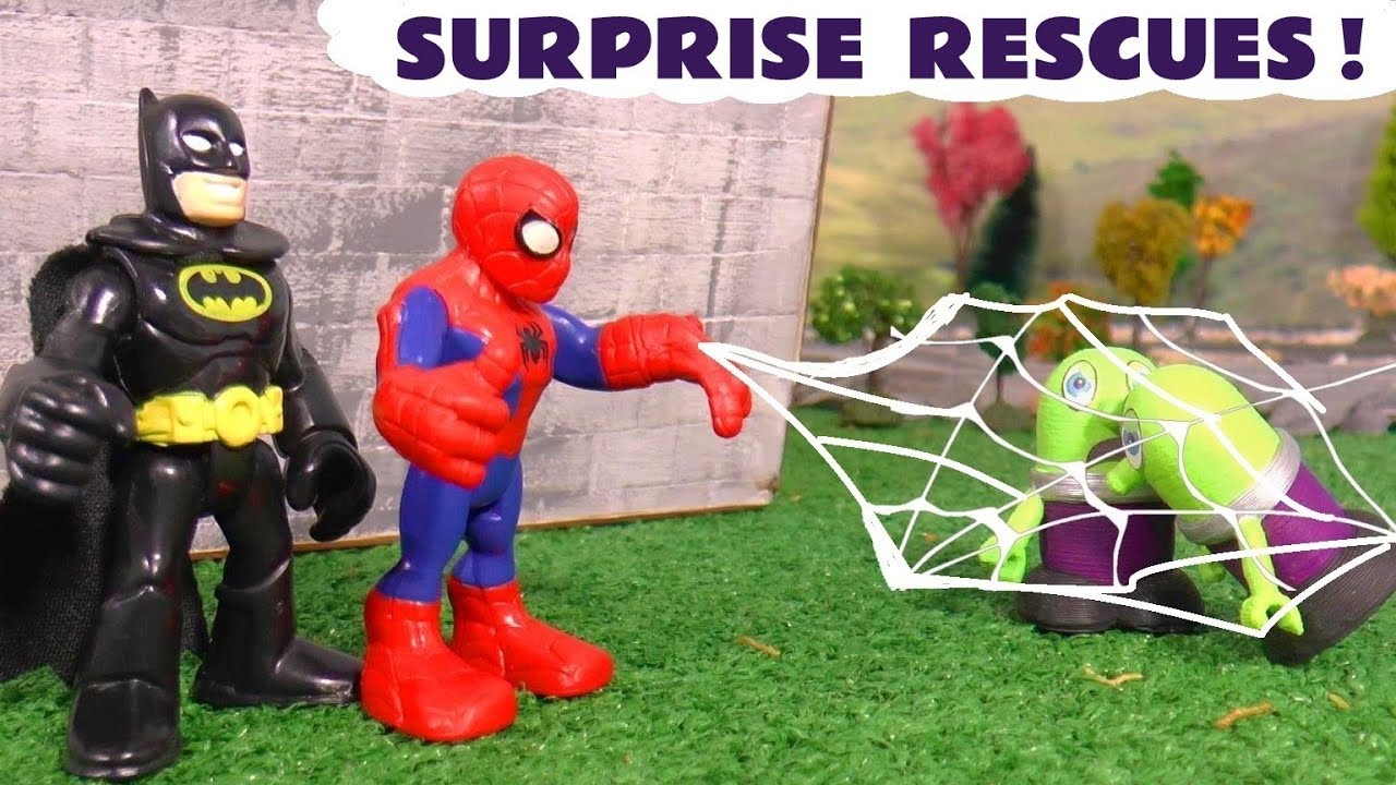 Funny Funlings Fun Rescues Story With Batman and Spiderman