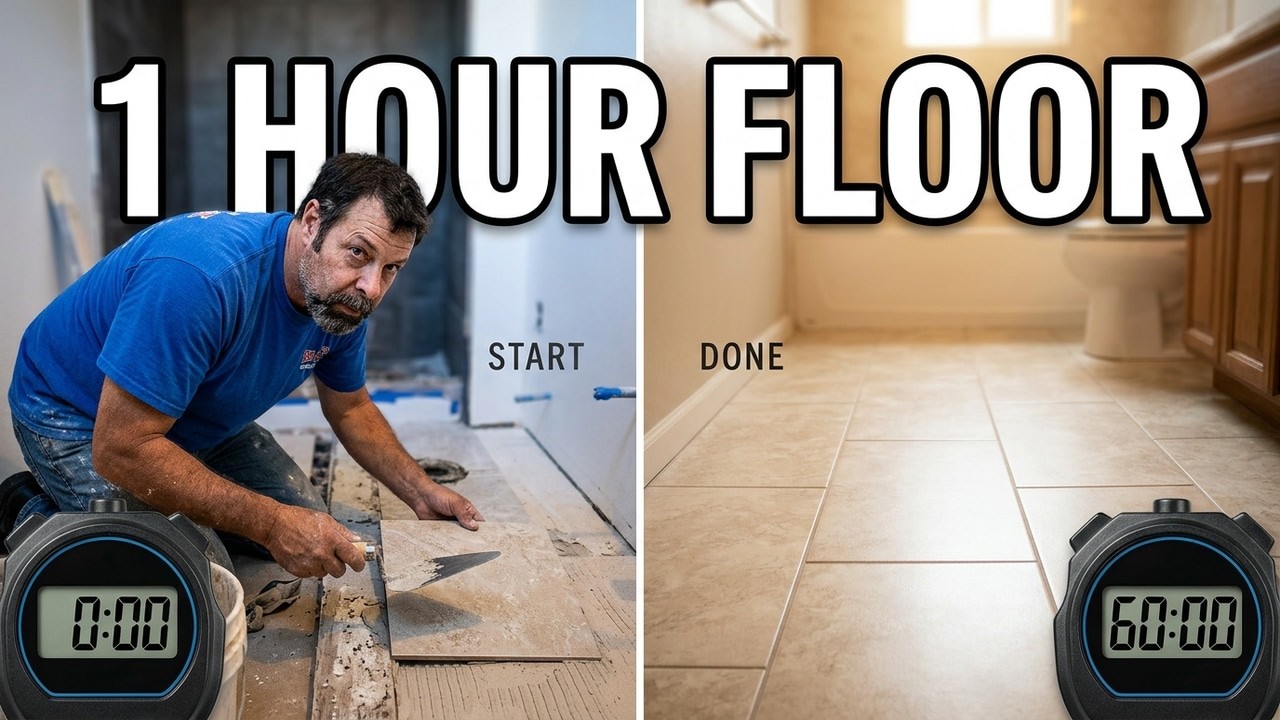 How To Tile Bathroom Floor In 60mins By #daveblake license tile contractor.