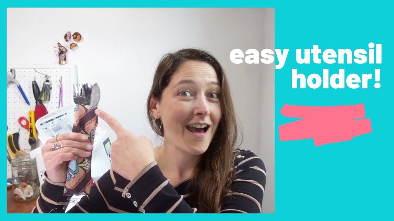 Easy utensil holder for zero waste living - super easy tutorial!