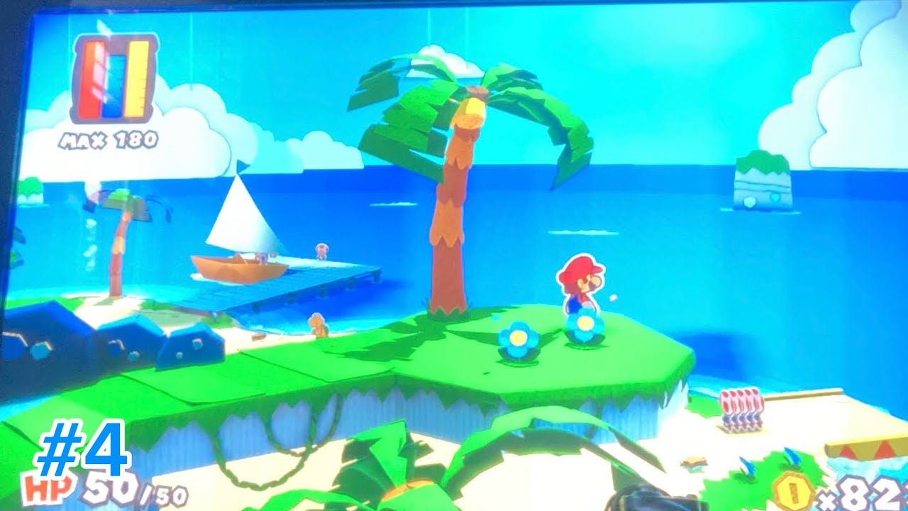 Paper Mario colour splash pt 4 bloo bay beach and port prisma blue paint star 