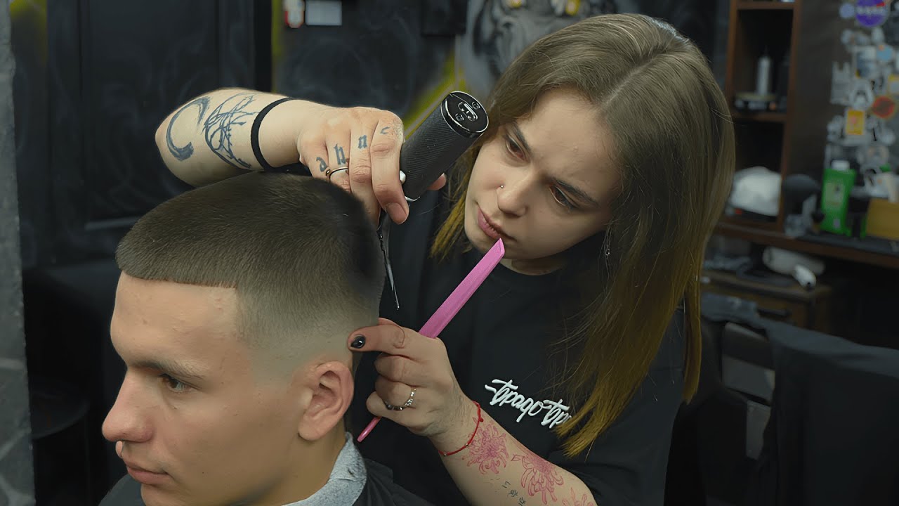 💈Sharp Boxer's Haircut by This Barber Girl is BEYOND Praise