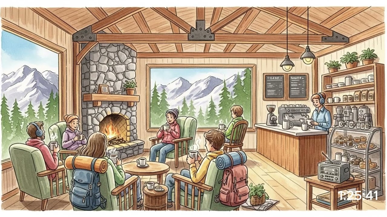 산장에서 커피 한 잔/a cup of coffee at the lodge
