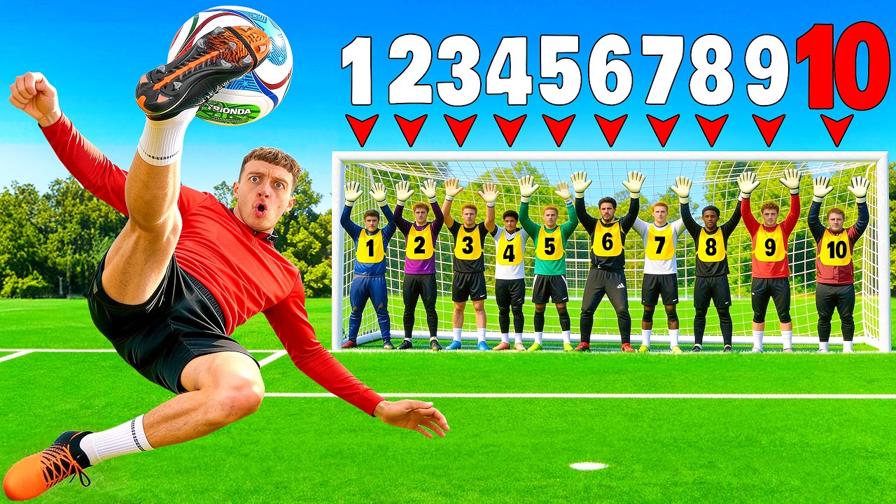 1 PRO FOOTBALLER vs 10 GOALKEEPERS