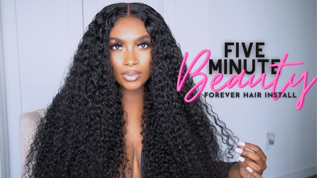 💕5 Minute Install using Jerry Curly Skin Melt HD LaceClosure Wig | BeautyForever