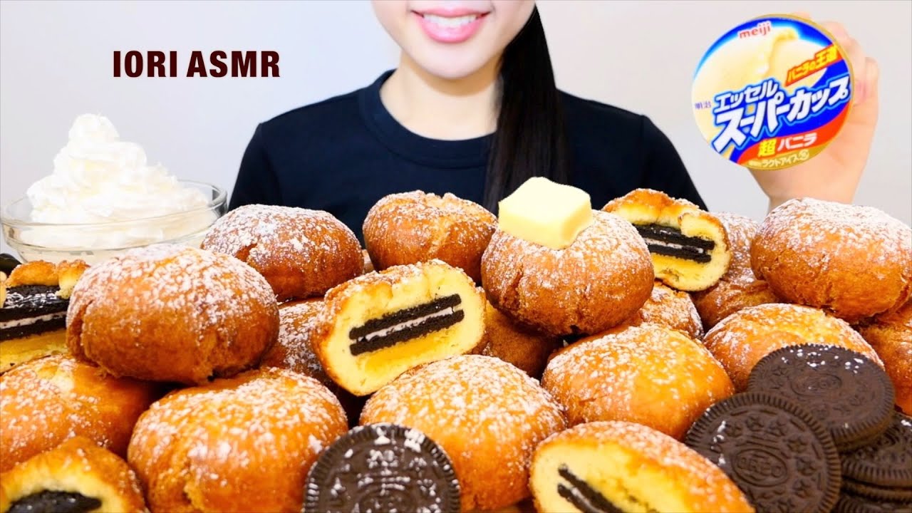 【ASMR / 咀嚼音】フライドオレオ Deep Fried OREO 튀긴 오레오 【Eating Sounds】