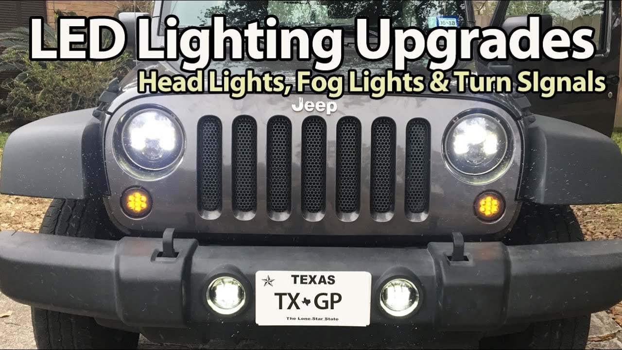LED Headlights, Fog Lights and Turn Signals Installation - JK Jeep Wrangler