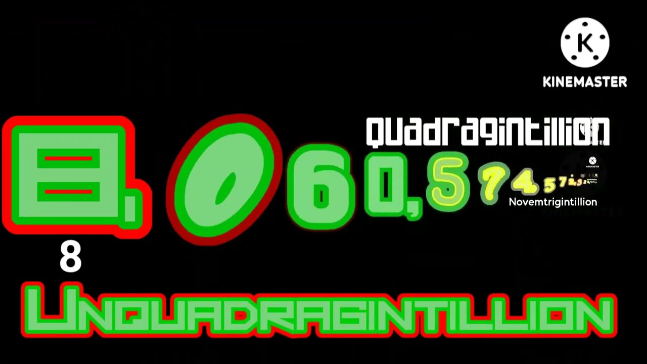 Numbers 0 to 1 quinquadragintillion with sound effect