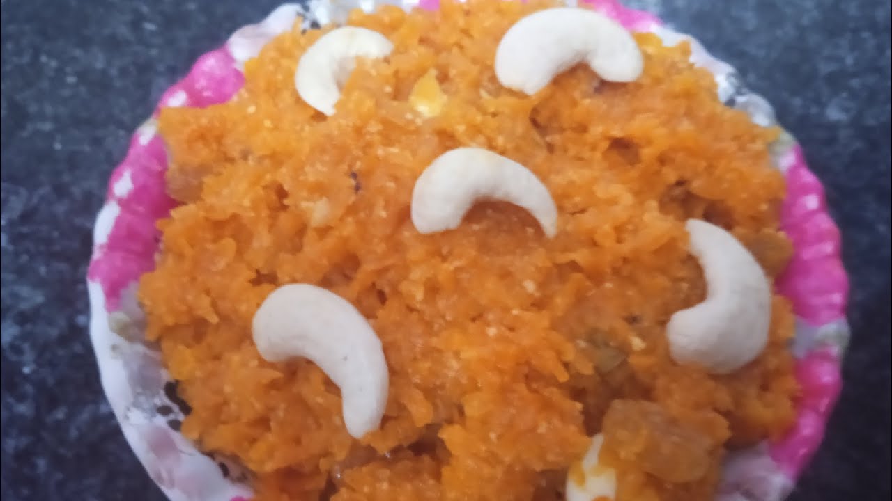 Tasty carrot halwa  recipe in telugu