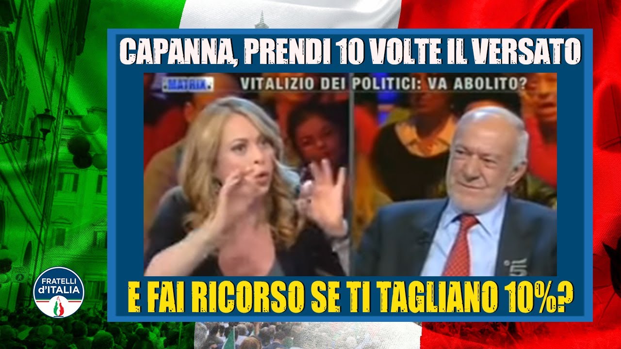 Vitalizio, Meloni a Capanna: Prendi 10 volte il versato e fai ricorso se ti tagliano 10%?