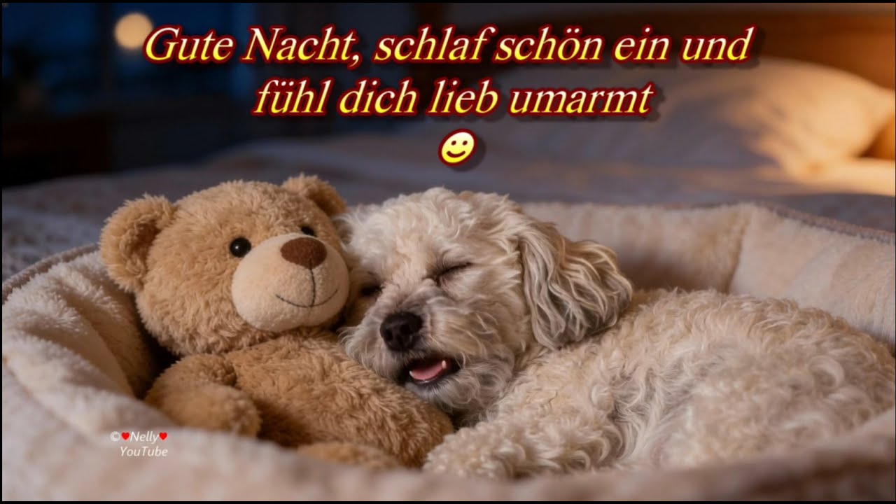 Kuschelige Abendgrüße ✨ schlafe schön  💫  ich schicke dir sanfte Kuschelgrüße  💞 gute Nacht 🌜