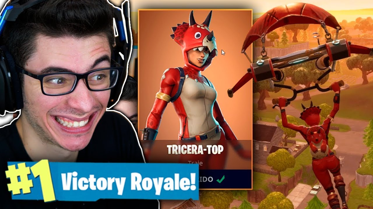 COMPREI A SKIN LENDÁRIA TRICERA-TOP E MATEI GERAL! Fortnite: Battle Royale