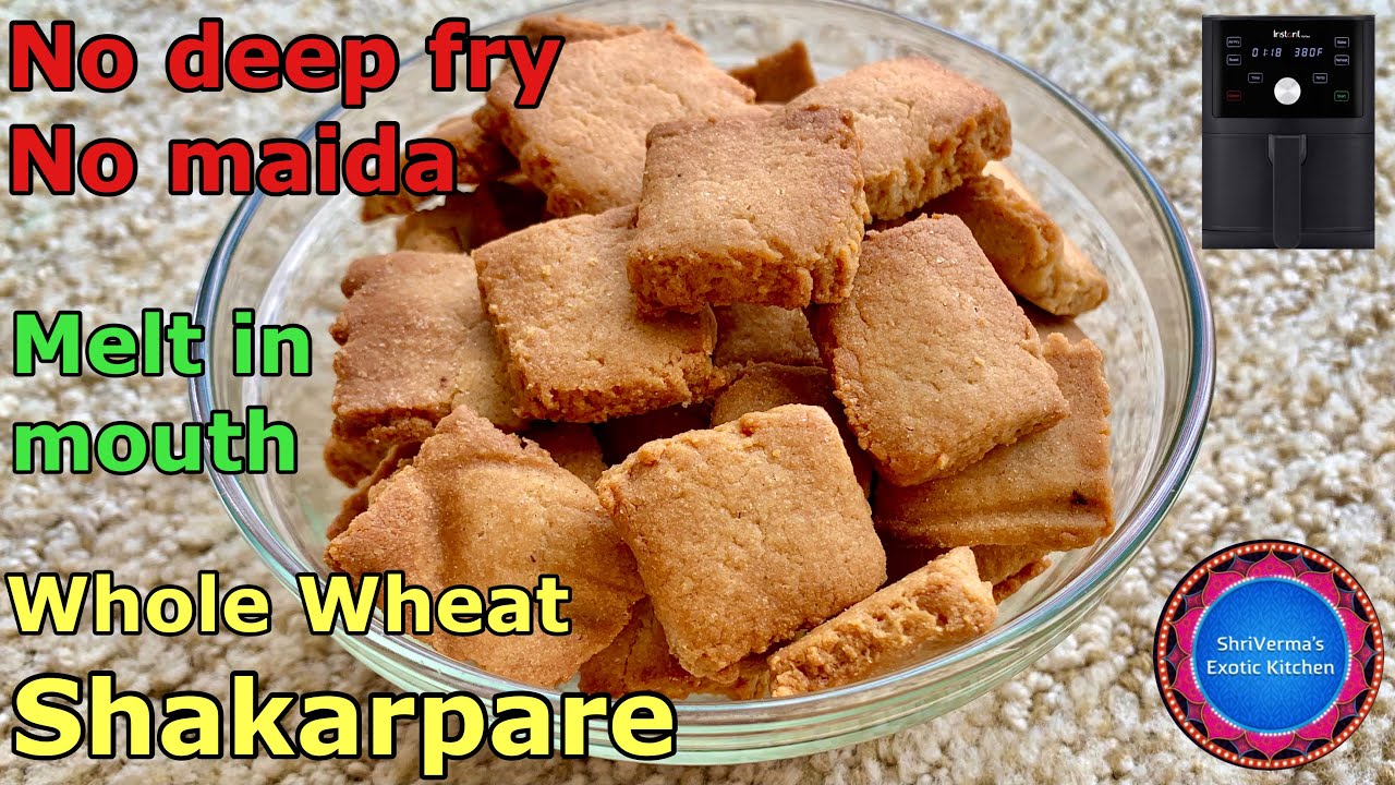 Air Fryer Whole Wheat Shakarpara Recipe | No Deep Fry,No Maida | How to Make Shakarpara In Air Fryer