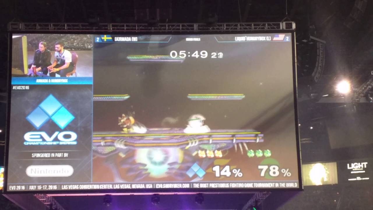 Evo 2016 - Armada vs. Hungrybox GF Set 1 final game (crowd video)
