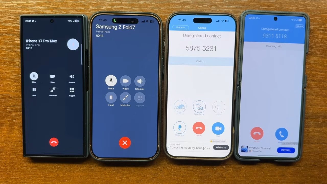 Samsung Z Fold 7, Z Flip 7, iPhone 17 Pro Max, 16 Pro Max Zangi & Skyphone Outgoing & Incoming Calls