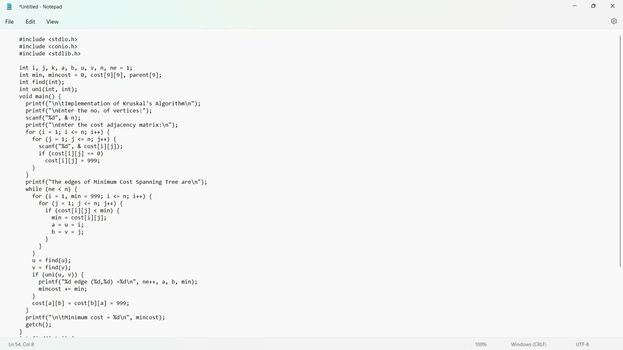 Minimum spanning tree using kruskal's algorithm in tamil
