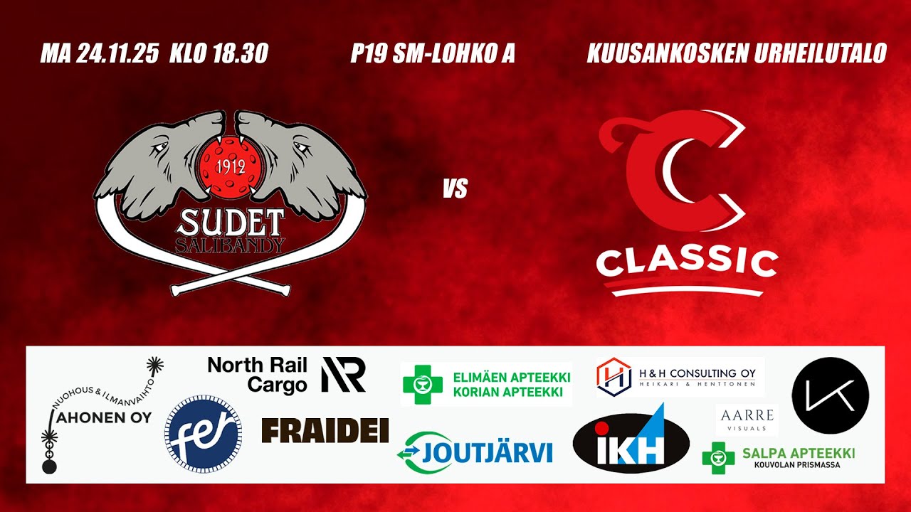P19 SM Sudet SB - Classic, 24.11.2025 | Sudet Salibandy Kouvola