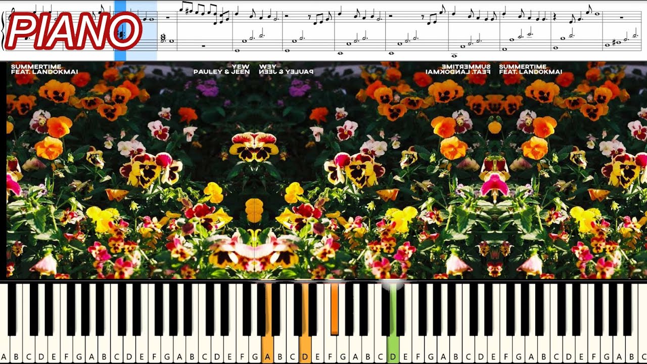 YEW - ลมแล้ง Summertime feat. LANDOKMAI : Piano Cover & Tutorial | MUSIC SHEET