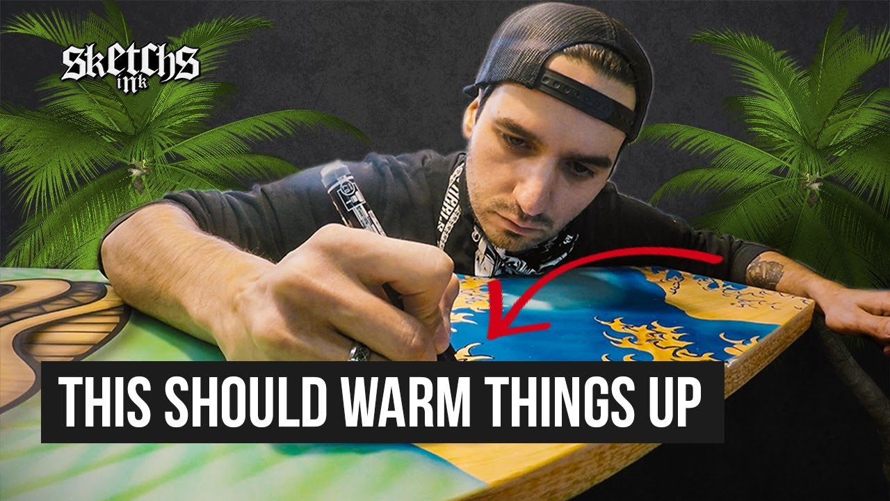 Custom Painted Surfboard  - DIY Custom Tropical Paint!