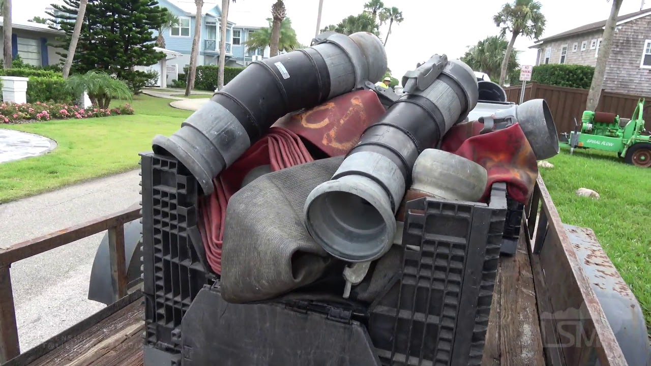 8-30-19 Ponte Vedra Beach, Florida Boarding Up - Heavy Rains - Public Works Setting up Pumps