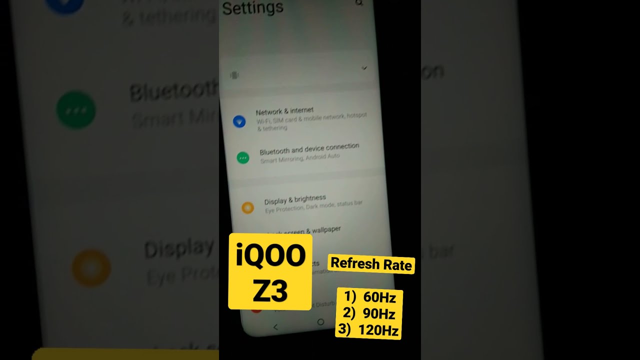 😱  iQOO Z3 5G || Refresh Rate 120Hz Select Manual || #Iqoo #Z3 #Shorts #best_5g_phone_under_20000