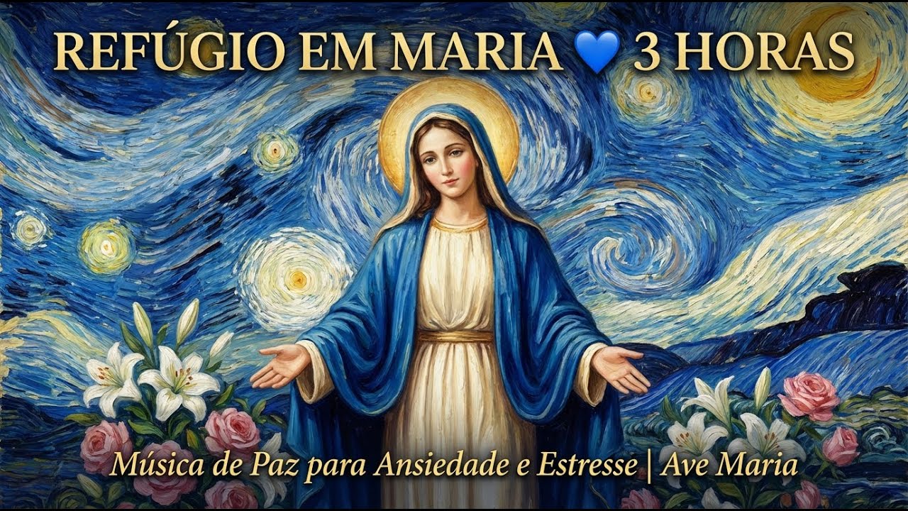 Ref&uacute;gio em Maria 💙 3 Horas M&uacute;sica para Dormir | M&uacute;sica de Paz para Ansiedade e Estresse | Ave Maria