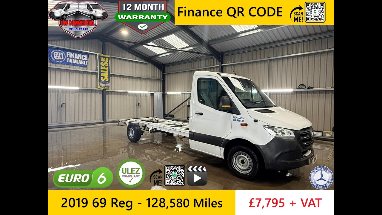 2019 69 Reg Mercedes Sprinter 314CDI 14FT LWB Chassis Cab 128K