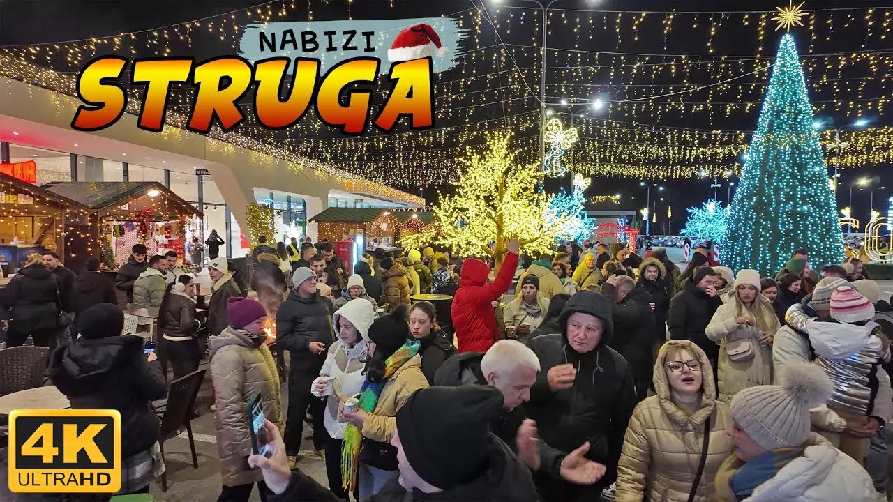Nabizi Retail Park - Shopping Mall STRUGA, Macedonia 🎄 (2025-2026) 【4K】❄️ Winterland 🎄