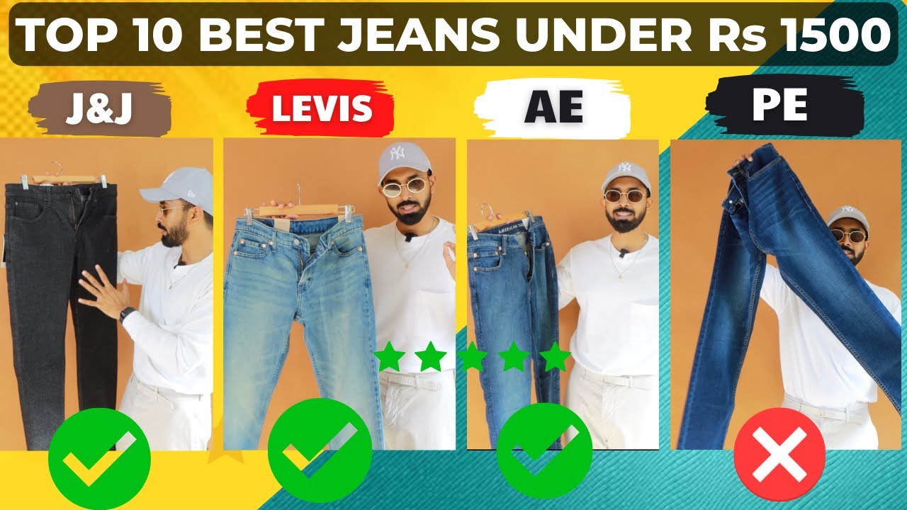 *TOP* 10 BEST JEANS BRANDS UNDER ₹1500| J&J vs Levis vs AE vs PE