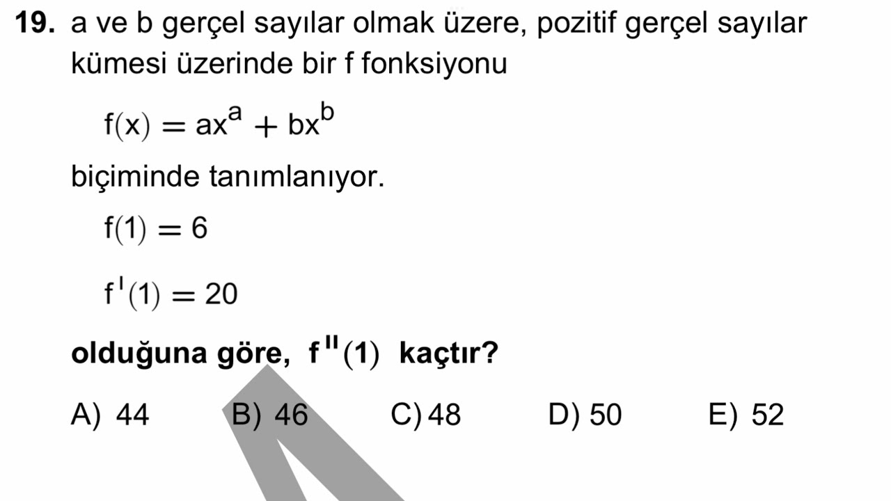 2021 AYT MATEMATIK 19. SORU TUREV SORUSU