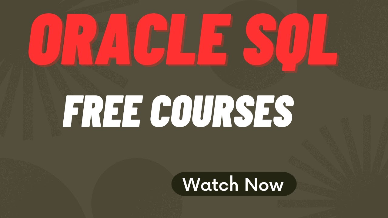 FREE ORACLE SQL COURSES || #oraclesql #freetraining