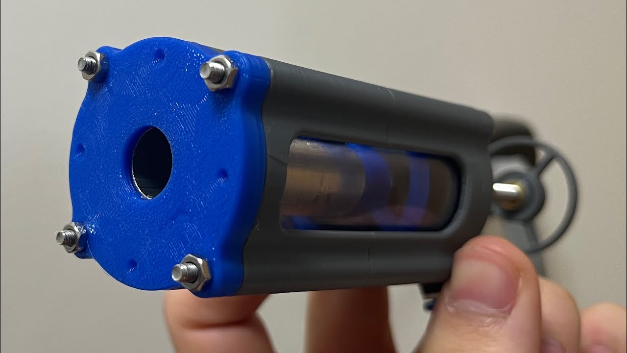 3D printed air tank with pull-pin air release - prototype