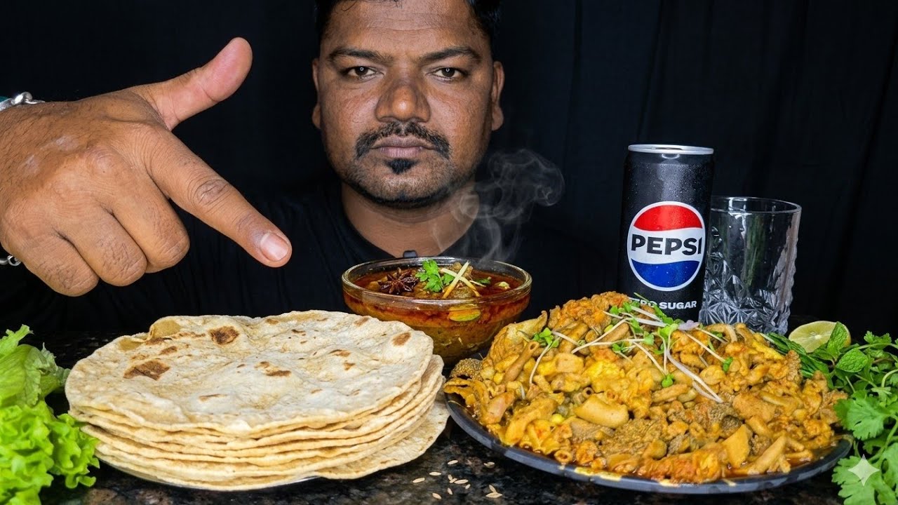 Spicy Mutton Boti Curry With Roti Eating Challenge | Asmr Mukbang