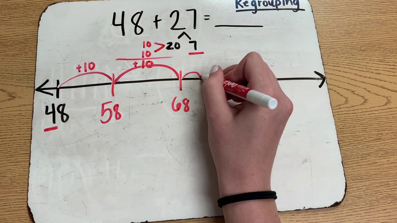 Solving 2 Digit Addition: Open Number Line (WITH Regrouping)