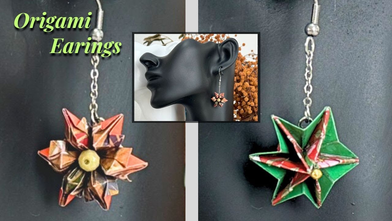 Origami Earrings – How to Make Origami Geometric Jewelry | Folding Tutorial