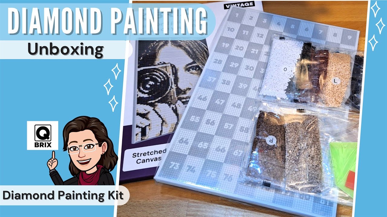 [Unboxing]💎QBRIX💎Vintage Diamond Painting Kit 💎Erstelle dein eigenes Bild auf Leinwand💎Ich probier`s