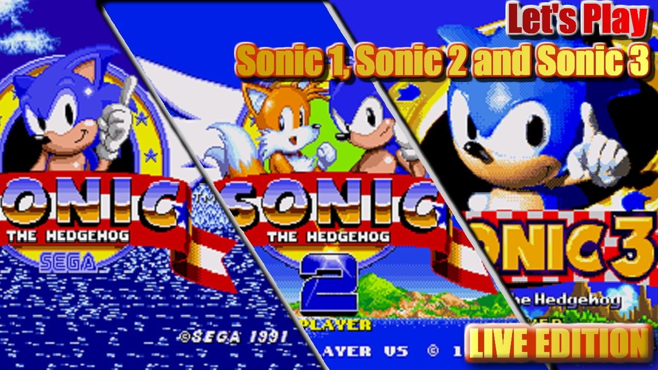 Let's Play Sonic 1, Sonic 2 & Sonic 3 with GIVEAWAY - Win Sonic 3 Japanese Game (Live 8th April '17)