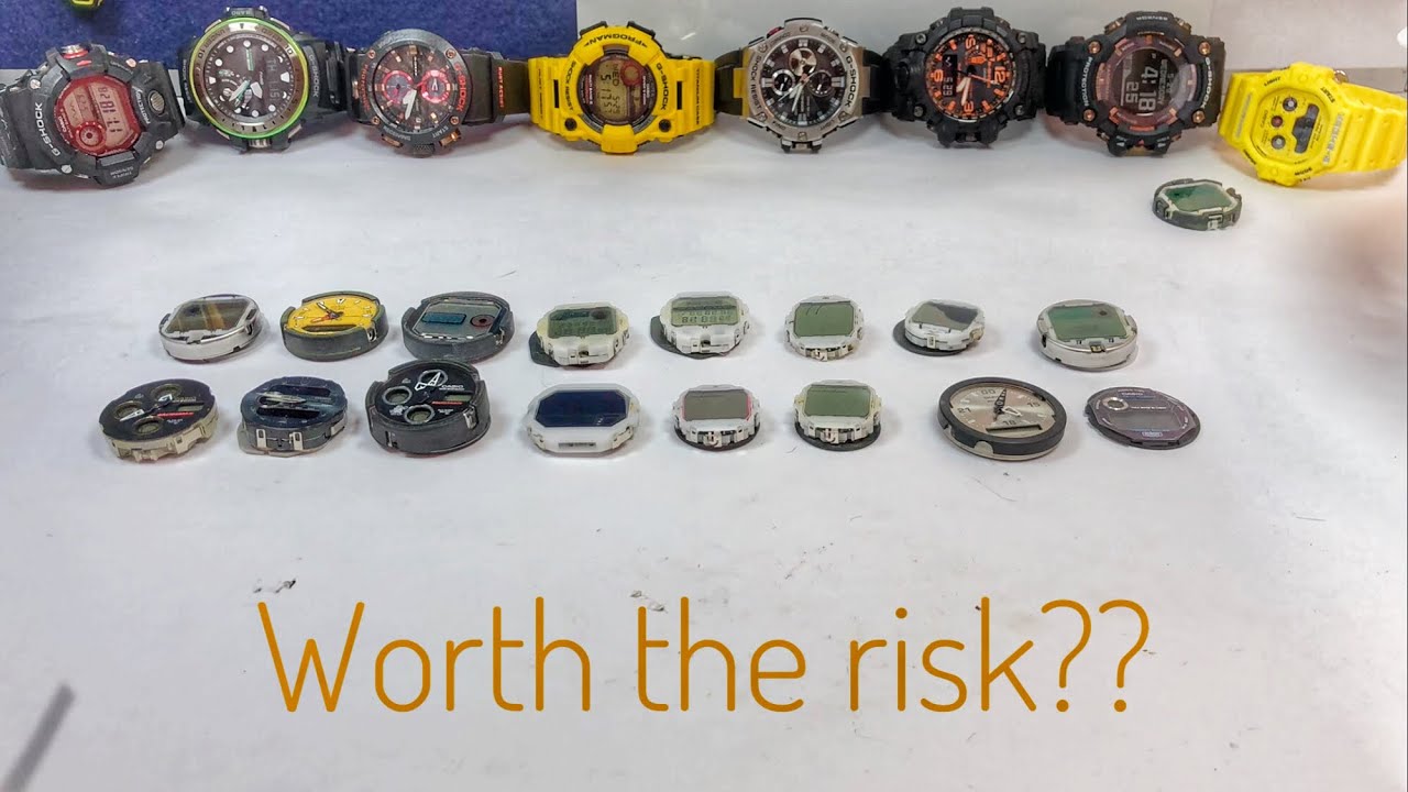 19 pieces of JUNK G-Shock watches (part 2) - How to Clean & Battery swap