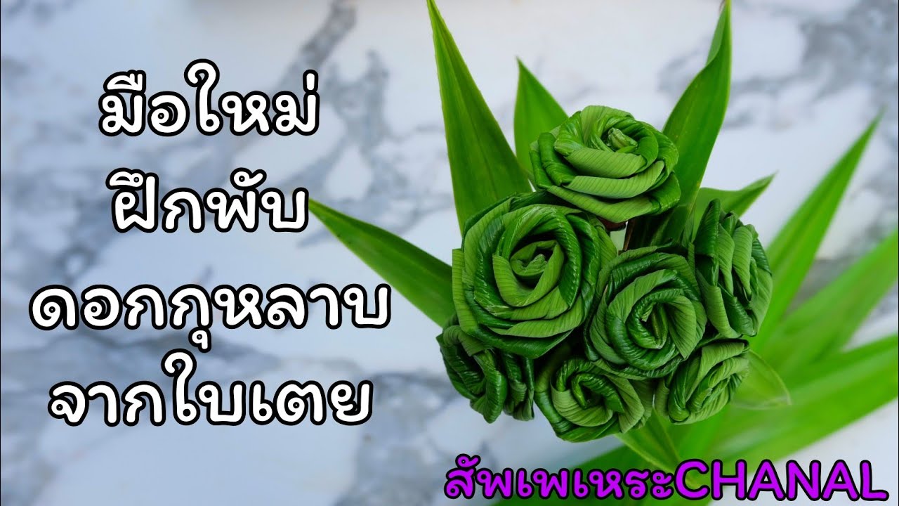 วิธีพับดอกกุหลาบจากใบเตย สำหรับมือใหม่