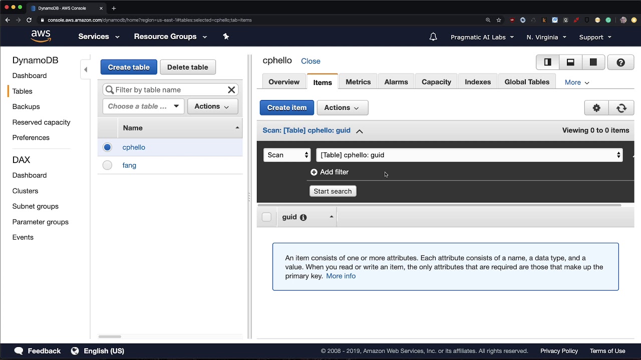 DynamoDB demo