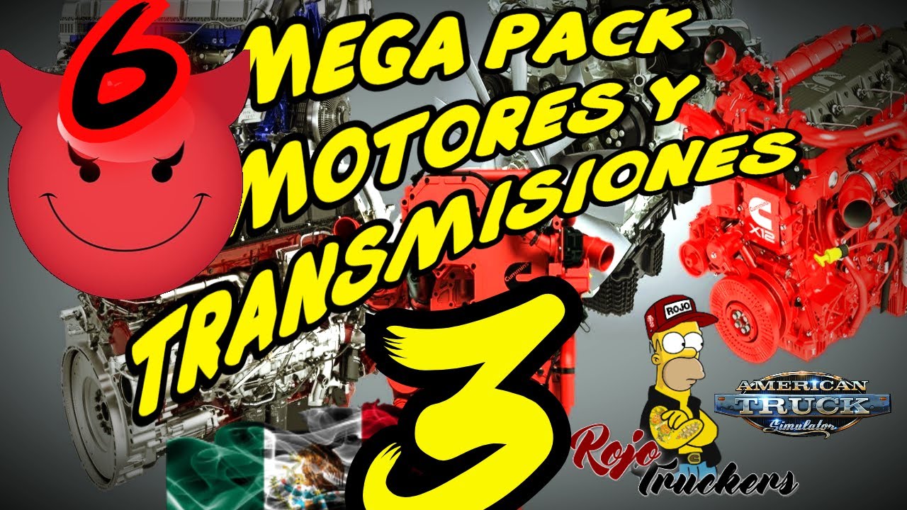 MOD ATS Y ETS  MEGA PACK DE MOTORES VERSION 3.0 DESCARGA GRATIS EL ROJO TRUCKERS MEXICO