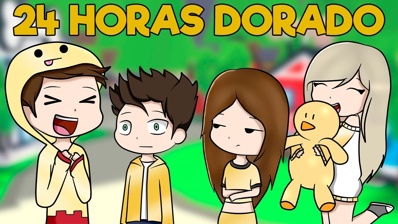 24 HORAS EN UN MUNDO DORADO CON EL TEAM ANORMAL EN ADOPT ME ROBLOX