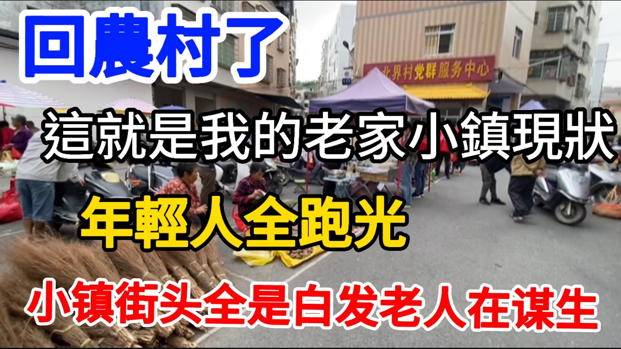 九歌：九歌：廣州呆不下去了，回農村。這就是我的老家小鎮現狀，年輕人全跑光，只有老人還在擺攤，只為活下去！讓大家看一下現狀吧！#農村生活#農村現狀#農村小鎮#集市