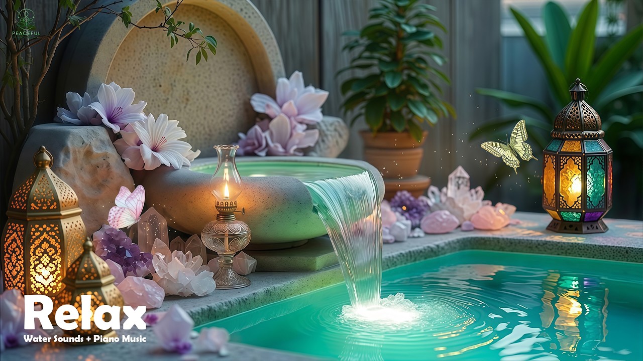 Soothing Spa Piano + Water Sounds 🌿 Relieve Stress, Anxiety & Depression | Calm Mind & Body