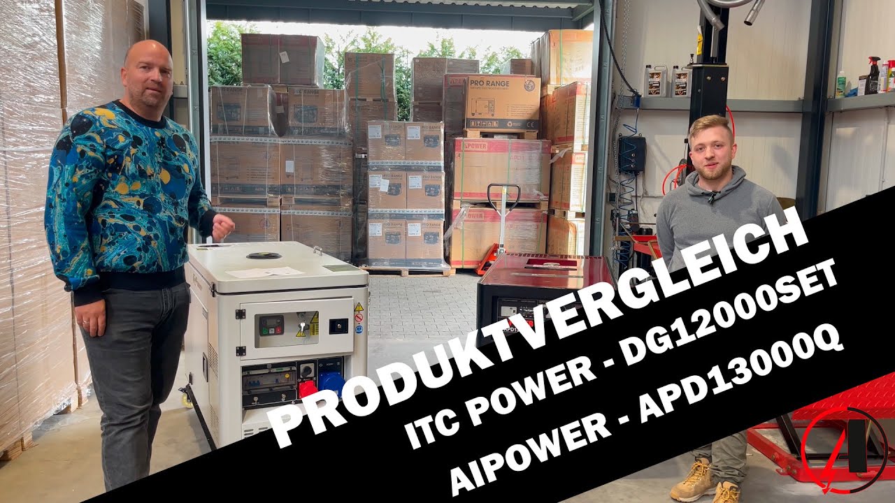 Diesel Stromaggregat ITC Power DG12000SET  im Vergleich zum AiPower APD13000Q, Ademax Erklärvideo